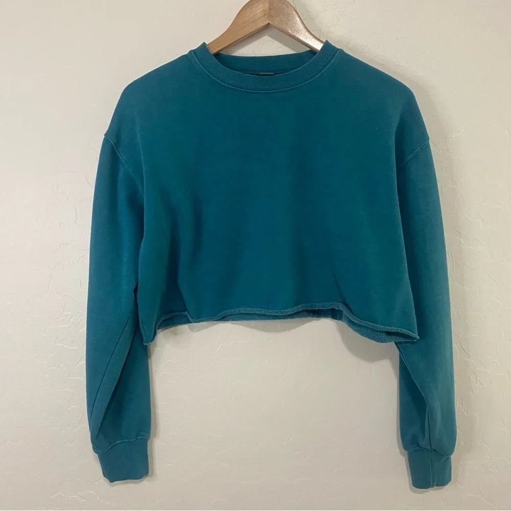Wild Fable green New York City long sleeve cropped sweatshirt Size XS - Picture 2 of 5